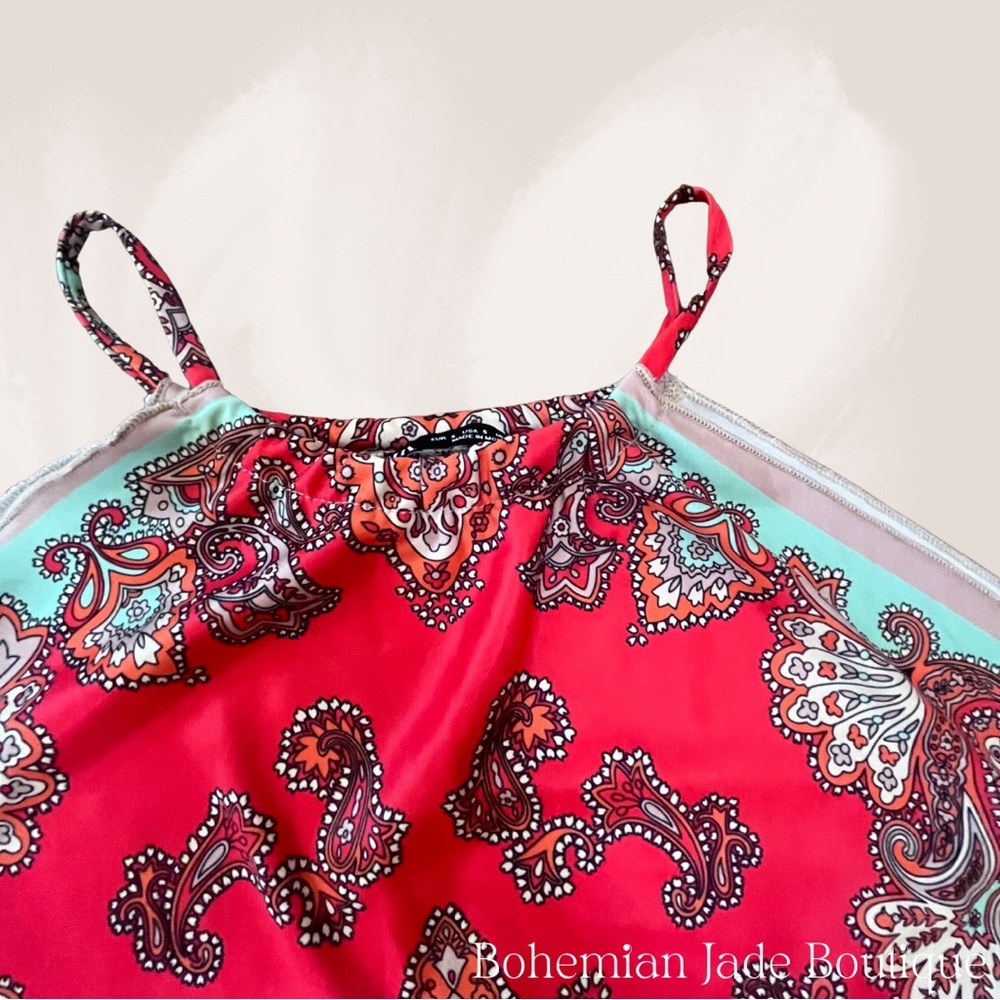 Zara Boho Scarf Tank Top Womenβs Small - Picture 4 of 5